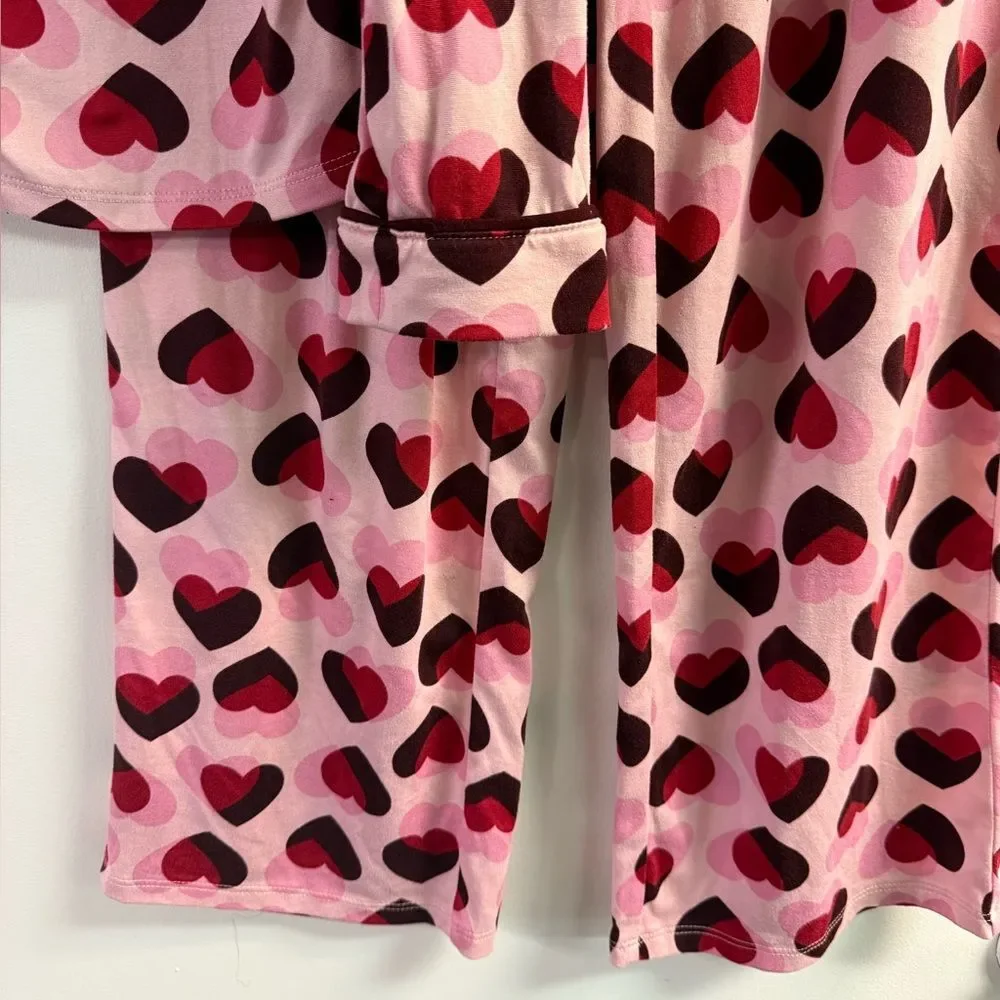Kate Spade Pink & Red Valentines Day Heart Pajama Set Size S